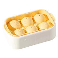 Silicone Sphere Ice Cube Tray with Press-Type Lid, 6-Cavity Round Ice Ball Maker for Home Bar