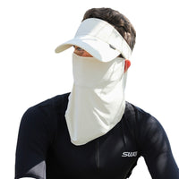 Men's Summer UV Protection Sun Hat with Face Mask and Neck Flap for Outdoor Fishing Cycling