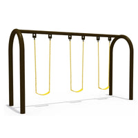 Kids Outdoor Swing Set with Slide, Kindergarten Playground Equipment, Painted Steel Frame