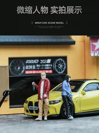 1:64 Scale Miniature Figure Model Simulation Street Scene People Car Model Sand Table Photography Small Ornaments