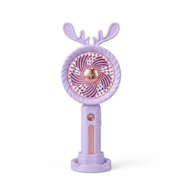 Cute Antler Handheld Mini Portable USB Rechargeable Fan for Outdoor Travel and Gifts