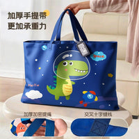 Cartoon Oxford Cloth Storage Bag for Quilts and Bedding, Zippered Moving and Packing Organizer, Waterproof and Moisture-proof