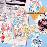 Anime Girl Sticker Set for Journals and Scrapbooks, Cute Dreamy Loli INS Style Decorative Stickers