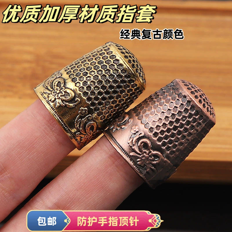Adjustable Metal Thimble for Sewing and Crafting, Finger Protector