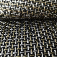 Textilene PVC Mesh Fabric for Bath Bags & Beach Chairs - Black Gold Transparent
