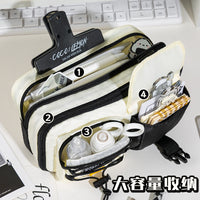 2025 New Large Capacity Canvas Pencil Case for Students, Multi-functional & Dirt-Resistant