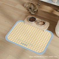 Dopamine Plaid Diatomaceous Earth Pet Feeding Mat - Quick Dry, Splash-Proof, Absorbent, Easy Clean