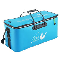 Foldable EVA Fishing Bucket Live Fish Container Multi-purpose Fishing Box with Shoulder Strap and Handle