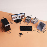 Dollhouse Miniature Office Desk & Computer Set Toy