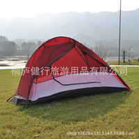 Ultralight Single Person Hiking Tent Silicone Coated Thickened Outdoor Camping Portable Folding Tent