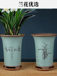 Minimalist Zisha Clay Orchid Pot Handmade Planter for Indoor Plants and Bonsai