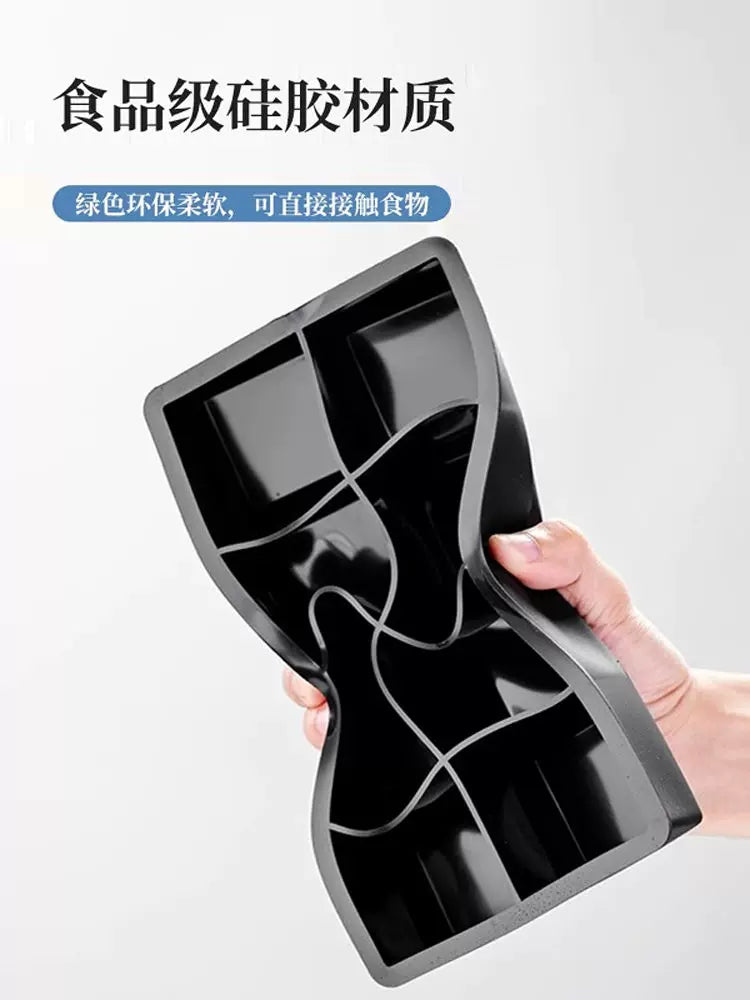 Food-Grade Silicone Ice Cube Tray with Lid, Easy Release Long Strip Ice Mold for Drinks and Baby Food