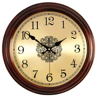 Chinese Style Solid Wood Wall Clock Silent Quartz Movement for Living Room Bedroom Decor