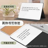 Magnetic Glass Whiteboard with Leather Case, Foldable Stand, Portable for Business Office, Erasable Memo Board