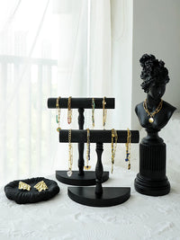 Vintage Black Bracelet Display Stand for Jewelry Organization and Photography Props