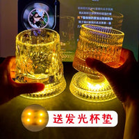 Rotating Whiskey Glass with Luminous Coaster - Stress Relief Tumbler