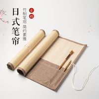 Japanese Style Portable Watercolor Brush Pen Roll-Up Pouch Large Capacity Pen Holder Organizer