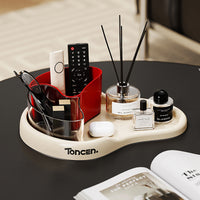 Cosmetic Desktop Storage Tray Jewelry Organizer Bathroom Vanity Tray Multi-Compartment Sundries Box Office Supplies Stationery Holder