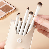8-Piece Cloud Ceramic Eyeshadow Brush Set with Soft Bristles for Blending, Nose Contour, and Eyeliner