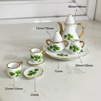 Miniature Ceramic Tea Set Dollhouse Kitchenware Model 1/6 1/12 Scale