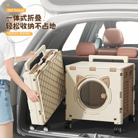 Portable Folding Shopping Cart with Universal Wheels for Grocery, Home, Outdoor and Pet Use