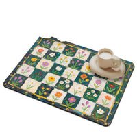 Oil Painting Style Diatomaceous Earth Kitchen Drain Mat - Super Absorbent & Quick Dry Coffee Machine Mat, Heat Resistant Table Decor