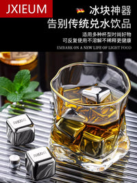 German Food Grade Stainless Steel Ice Cubes for Whiskey and Drinks - Fast Freezing Metal Chilling Stones