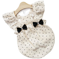 Pet Polka Dot Pearl Bowknot Sling Dress for Cats and Dogs - Skin-Friendly and Comfortable for All Seasons