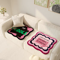 Cartoon Faux Cashmere Seat Cushion for Office Chairs and Sofas, Non-Slip and Wear-Resistant
