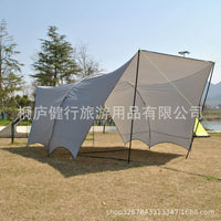 Large 12-Person Seagull Tarp Shelter for Family Gatherings, Waterproof Sunshade Canopy