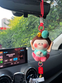 Datong Yungang Grottoes Buddha Plush Keychain with Lotus Charm
