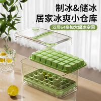 Household Ice Cube Tray with Storage Box, Easy Release Food-Grade Quick-Freeze Ice Mold for Home Use
