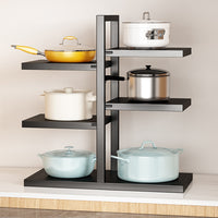 Kitchen Countertop Multi-layer Adjustable Storage Rack for Pots, Pans, Plates, and Seasonings