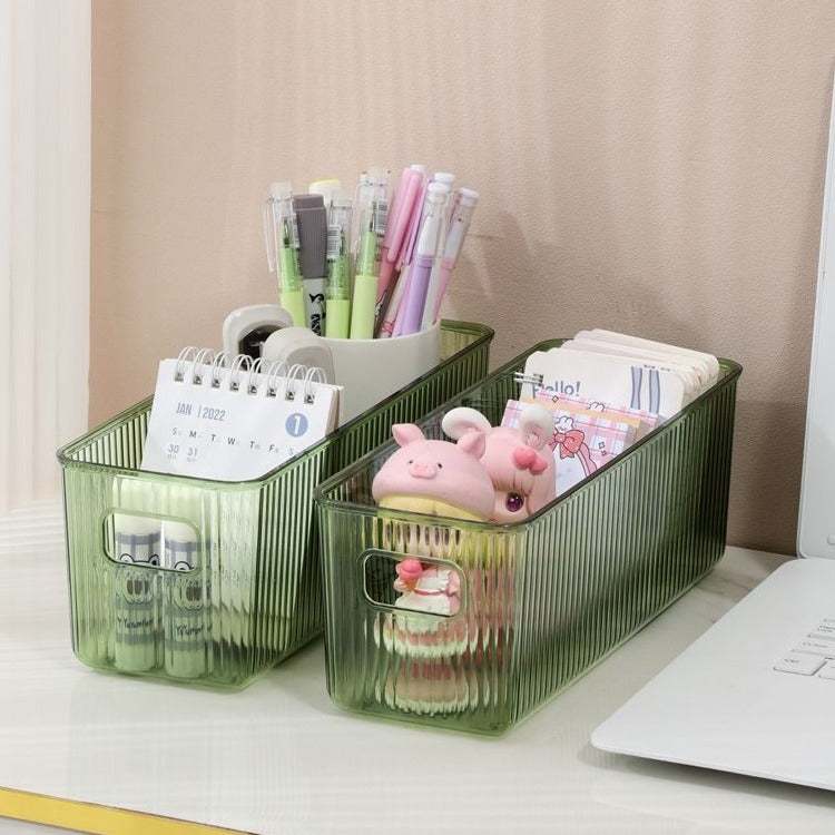 PET Luxury Cosmetic Storage Box Desktop Organizer with Multiple Compartments