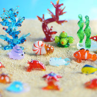 Handmade Glass Marine Life Figurines for Aquarium Decoration