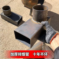 Portable Wood Stove Flue Pipe for Outdoor Cooking and Heating, Thickened Square/Round Exhaust Pipe