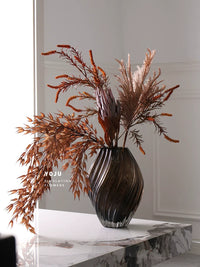 Nordic Faux Flower Bouquet with King Protea - Luxury Artificial Floral Arrangement for Home Decor