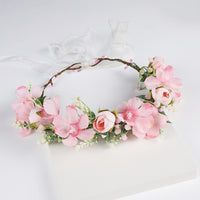 Forest-Inspired Bridal Flower Crown Headband with Artificial Flowers for Photoshoots