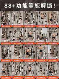 Multi-functional Smith Machine Home Gym System with Integrated Training Equipment
