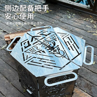 Portable Hexagonal Outdoor Fire Pit with Storage Bag for Camping, Bonfires, and BBQ