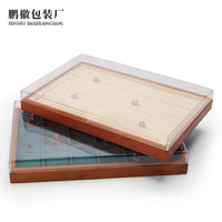 Bamboo Wood Jewelry Display Tray with Lid for Rings, Pendants, and Bracelets