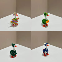 Hand-Knitted 7-Inch Goose Figurine Outfits - Holiday & Seasonal Costumes for Desktop Goose Decor