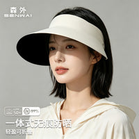 Women's Wide Brim UV Protection Sun Visor Hat Foldable Empty Top Cap