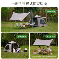 Portable Pop-Up Camping Tent with Awning, UV Protection & Mosquito Net, for Outdoor Activities