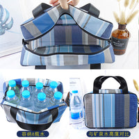Portable Plaid Toiletry Bag for Men and Women, Large Capacity Travel Wash Bag for Gym and Shower