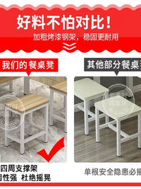 Commercial Dining Table and Chair Set for Restaurants and Canteens, Rectangular Fast Food Table with Stools