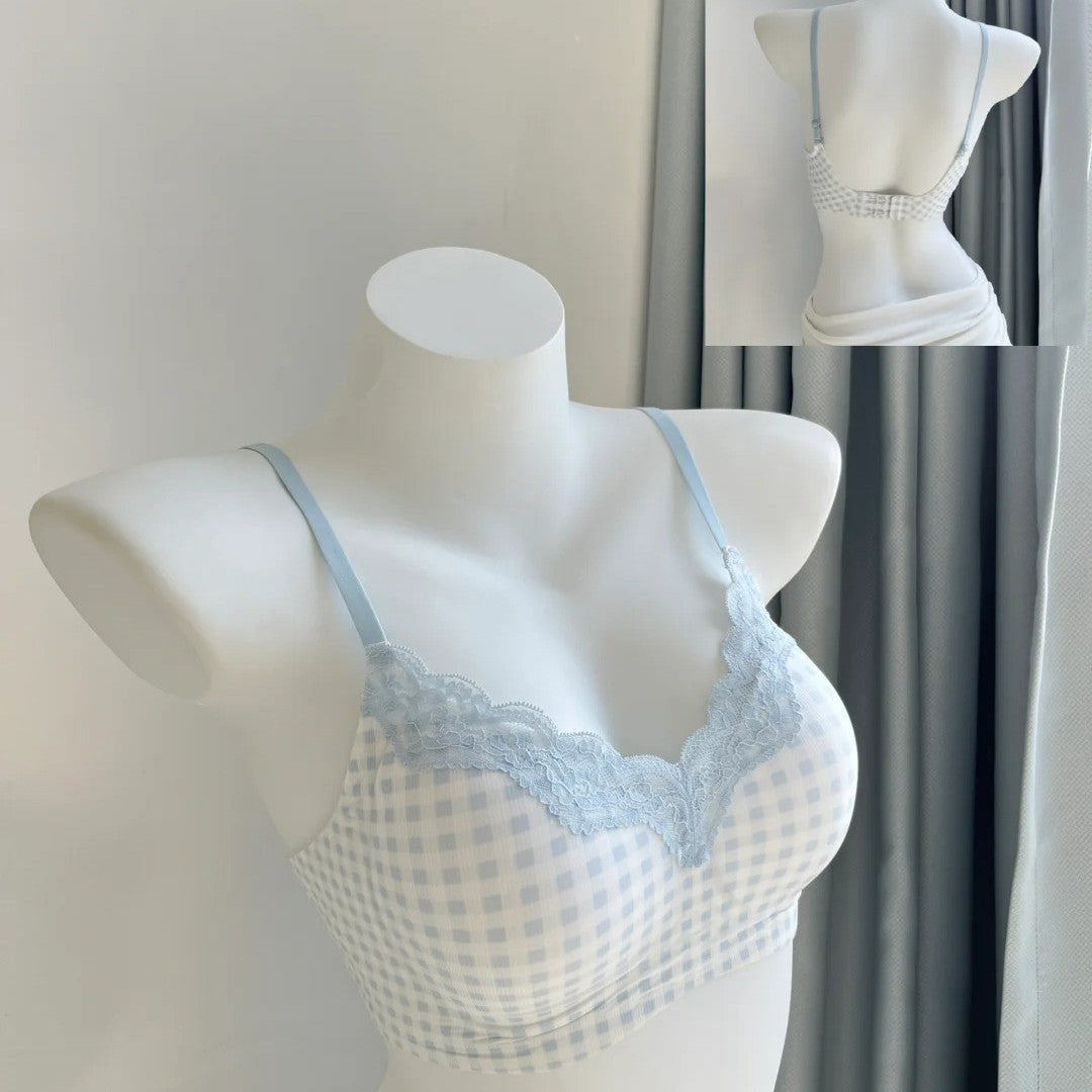 Jelly Seamless Lace Bralette for Women, Thin Wire-Free Breathable Bra for Summer