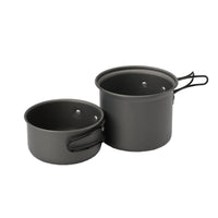 Outdoor 2-Piece Camping Cookware Set, Portable Aluminum Alloy Pot for Backpacking, Hiking, and Mountaineering
