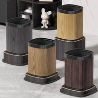 Luxury Wood Grain Double-Layer Trash Can for Home, Living Room, Kitchen, Bedroom