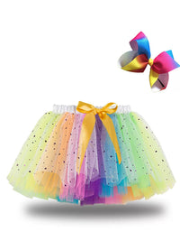 Girls' Tulle Tutu Skirt Pleated Dance Princess Half Skirt